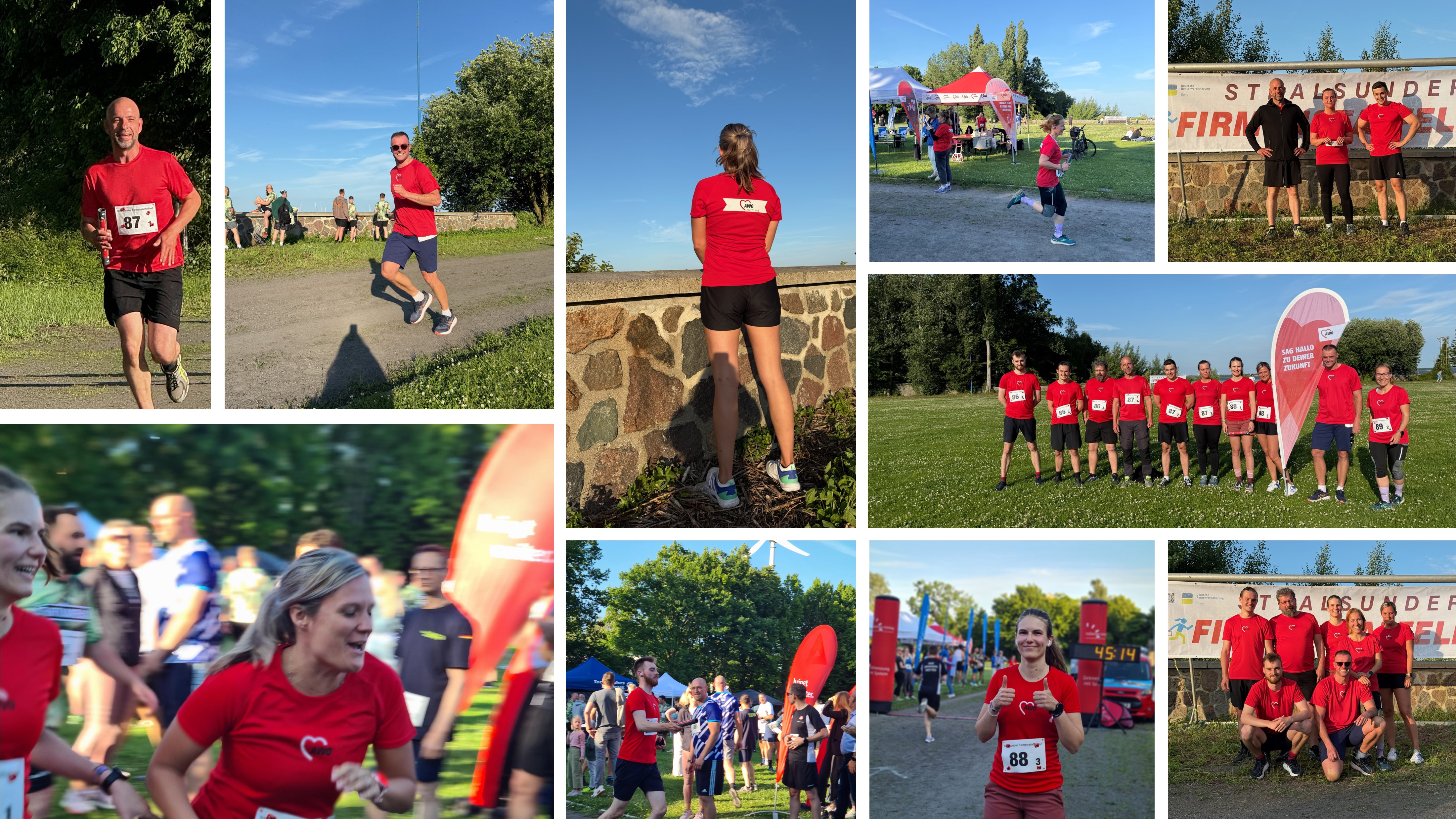 Läöufer und Läuferinnen der AWO Vorpommern während des Stralsunder Firmenstaffellaufes